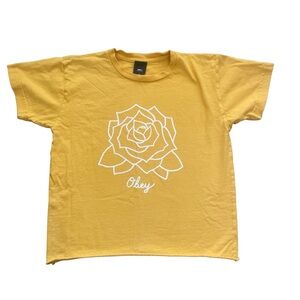 Yellow small lotus flower women’s Obey t-shirt